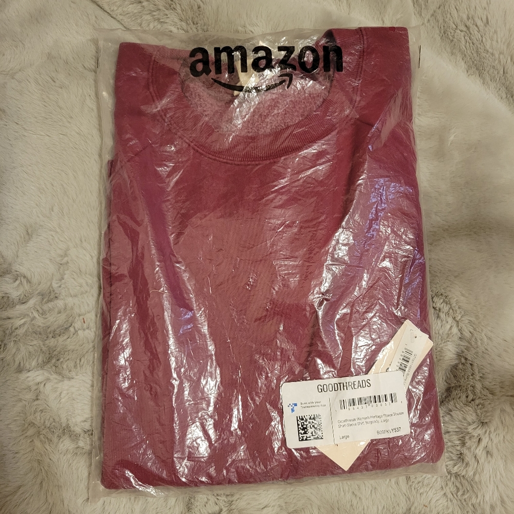 Nwt goodthreads Burgundy sweatshirt top - Picture 5 of 5